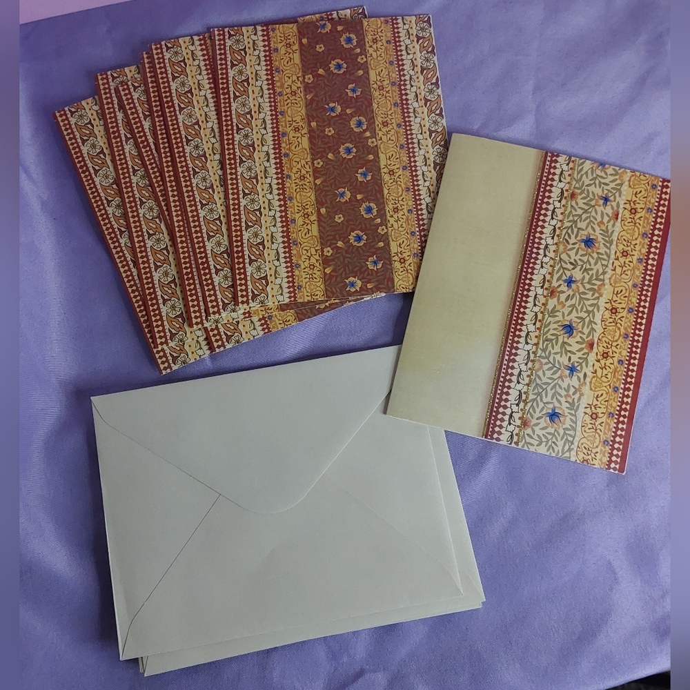 Set of Floral Blank Cards and Envelopes